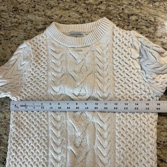 Nili Lotan Target Fisherman Sweater Size XXS Cream Cable Knit Preppy Classic L - Picture 8 of 9